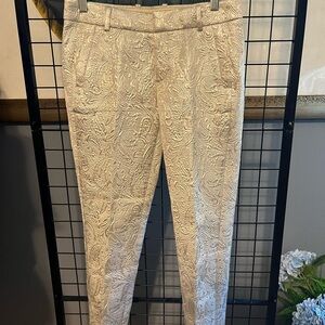 J. Crew Beige Paisley Ankle Pants